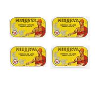 Sardine portoghesi in olio d'oliva Minerva 4 lattine x 120 g (4,23 once ciasc...