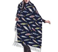 Sardine Scialli Sciarpa Avvolgenti per Donna, Autunno Inverno Moda Grande Coperta Sciarpa per le Donne