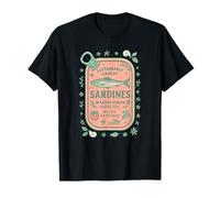 Sardine Tinned Fish Retro Vintage Coastal Girl Ocean Summer Maglietta