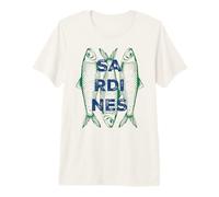 Sardines Retro Illustration Trio Minimalist Bold Typography Maglietta Premium