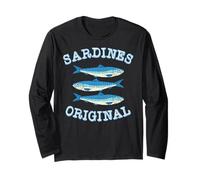 Sardines Tinned Fish Retro Graphic for Men Women Maglia a Manica