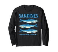 Sardines Tinned Fish Retro Graphic for Men Women Maglia a Manica
