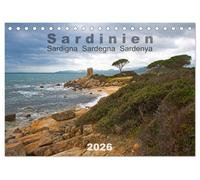 Sardinien Sardigna Sardegna Sardenya 2026 (Tischkalender 2026 DIN A5 quer), CALVENDO Monatskalender: Sardinien in Farbe