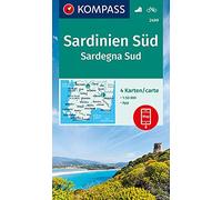 Sardinien Süd, Sardegna Sud 1:50 000: 4 Wanderkarten im Set inklusive Karte zur offline Verwendung in der KOMPASS-App. Fahrradfahren [Lingua tedesca]