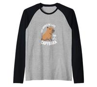 Saresti in Ritardo Anche tu se incontrassi Una Capibara | Grafica per Bambini Maglia con Maniche Raglan