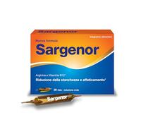 Sargenor, Integratore Alimentare con Arginina e Vitamina B12, Utile in Caso di Stanchezza Fisica e Mentale, Confezione da 20 Fiale