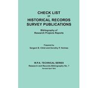 Sargent B. Chil Check List of Historical Records Survey Publications (Tascabile)