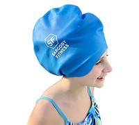 Sargoby Fitness Cuffia da nuoto per bambini a pelo lungo per trecce afro con dreadlocks (Blu, Media)