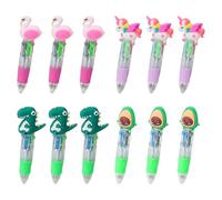 Sarini 12 Pezzi Penne Multicolori Penne a Sfera Multicolori 4 in 1 Penna a Sfera Mini Penne retrattili Divertenti per Ragazzi Ragazze Borsa da Festa Materiale Scolastico per Ufficio