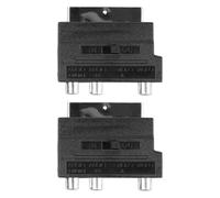 Sarini Adattatore convertitore da SCART a 3R-CA a 21 Pin, Adattatore TV AV da SCART RGB a Composito R-CA S-Video