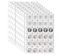 Sarini Album di Pagine Interne a Fogli mobili per Monete Commemorative zodiacali a 42 Griglie con Inserto Dritto Standard di Alta qualità a Nove Fori per la Raccolta di Monete