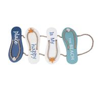 Sarini Cartelli da Appendere in Legno a Tema Spiaggia - Cartelli Decorativi da Parete con Scritte, Ornamento da Parete con Infradito, Design da Spiaggia per casa, Bar, caffetteria