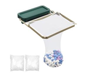 Sarini Filtro per lavello pieghevole da cucina con 50 sacchetti a maglie per verdura, frutta, scarti di cucina e tè Set di filtri per lavello verde per una gestione efficiente degli sprechi alimentari