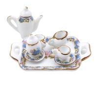 Sarini Mini Set da tè in Ceramica Set da tè per casa delle Bambole Decorazione per casa delle Bambole Regalo per Compleanno Halloween Natale