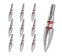 Sarini Punta Freccia 7,8 mm, 10 Punti Campo, Freccia Acciaio al Carbonio con Doppio Anello Gomma, Sicurezza Albero Freccia ID 6,2 mm