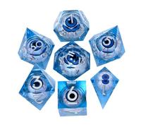 Sarini Set di Dadi DND Dragon Eye Dadi Set di Dadi in Resina con Bordi affilati con Confezione Regalo, Dungeons And Dragons Dadi poliedrici DND Set di Dadi da Gioco di Ruolo (Blu)