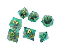 Sarini Set di Dadi DND Dragon Eye Dadi Set di Dadi in Resina con Bordi affilati con Confezione Regalo, Dungeons And Dragons Dadi poliedrici DND Set di Dadi da Gioco di Ruolo (Verde Scuro)