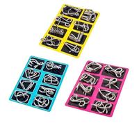 Sarini Set per Mini Rompicapo Puzzle in Metallo, Strumenti IQ Test IQ Strumenti per Giochi Mentali Trucchi Magici Puzzle di Intelligenza Educativa per Adolescenti Studenti e Adulti, Set da 24