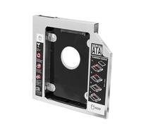 Sarini Staffa SSD da 12,7 mm, Adattatore Ottico SATA Universale da 3,5'' 2,5'', Custodia con Staffa per Disco Rigido HDD SSD per Secondo SSD SATA, (12,7 mm, Alluminio)