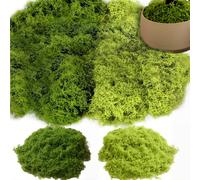 Sariputa 100 g di muschio artificiale artificiale per decorazioni, fai da te, verde scuro artificiale, muschio finto per il fai da te, per presepe acquario, modellismo, Natale, verde scuro, 50 g +