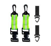 Sariputa 2 supporti per guanti da vigili del fuoco con 2 guanti in nylon, supporto per guanti, clip per guanti, clip per guanti, pompieri con fibbia triangolare per appendere guanti, maschere