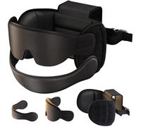 SARISUN Cuscino da viaggio con sottogola, cuscino aereo con maschera 3D per dormire, supporto a 360°, fascia per aereo per tutti i sedili, cose importanti per voli lunghi, testa oscillante, nero