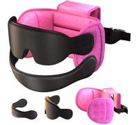 SARISUN Cuscino da viaggio con sottogola, cuscino aereo con maschera 3D per dormire, supporto a 360°, fascia per aereo per tutti i sedili, cose importanti per voli lunghi, testa oscillante, rosa