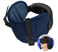 SARISUN Cuscino da viaggio per aeroplani, cuscino cervicale per dormire, viaggio con maschera per gli occhi, comodo cuscino da viaggio per auto lungo volo, poggiatesta auto, blu mélange