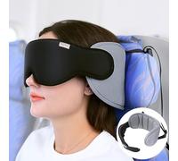 SARISUN Oreiller de Voyage, Oreiller Cervical avec Masque pour Les Yeux, Oreiller d'avion pour Long vol, Oreiller de Voyage pour Voiture, Appui-tête de Voiture, Gris