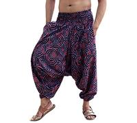 Sarjana Handicrafts Pantaloni Indiani Etnici da Uomo e Donna in Cotone Harem Hippie con Tasche per Yoga, Viola, Taglia Unica