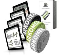 Sarkomer Fasce elastiche in cotone, per trazioni, nastro per trazioni, fascia per sollevamento pesi, Theraband, set con EBOOK con esempi di esercizi e piano di allenamento