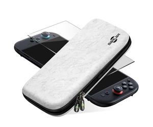 sarlar Custodia da trasporto con pellicola protettiva temperata per Nintendo Switch 2 2025, feltro rigido inodore, custodia protettiva portatile sottile contiene 14 carte da gioco, adatta per viaggi e