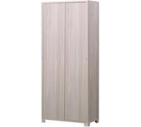 Sarmog Armadio2 Ante Scorrevoli, Armadio 2 ante, Armadio Salvaspazio, Armadio camera da letto, Armadio 2 ante con ripiani, 82x41x h190 cm (Senza Specchio, Olmo Chiaro)