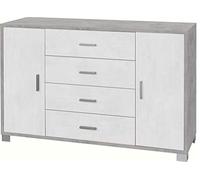 Sarmog Madia due ante quattro cassetti Cemento Bianco 136x41x h86 cm