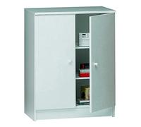 Sarmog Mobile 2 Ante Multiuso Con Ripiani e Ante, Finitura Bianco Liscio, Salvaspazio, Kit H80 L62 P34 (Bianco Fiammato)