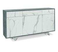 Madia A 3 Ante E 3 Cassetti Da 92 X 164 X 41 Cm / Cemento-Marmo Calacatta