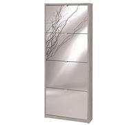 Armadio scarpiera slim cemento con 4 ante a specchio Scarpiere sarmog scarpe