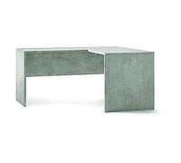 Sarmog Scrivania L160 in kit, Scrivania ufficio, Scrivania legno, Lavoro, Cameretta, Stile moderno, (Cemento, Angolare destra)