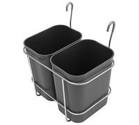 SARO AB 2 - Contenitore doppio per la raccolta differenziata per carrello di servizio, in plastica, da 8 l ognuno, con gancio in acciaio inox, compatti e facili da pulire
