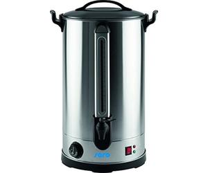SARO ANCONA 30 - Bollitore per vin brulé/distributore di acqua calda, da 27 l, in acciaio inox, con rubinetto, temperatura da 30 a 110°C, spie luminose, protezione dal surriscaldamento, 2,5 kW