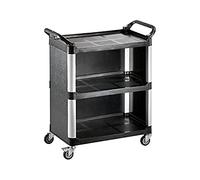 Saro Carrello da Portata - Plastica/Metallo Leggero - 3 Bordi - Portata 100 kg - 4 Ruote (2 con Freno) - 845×430×950 mm - Modello ZOKA 1