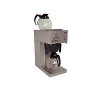 SARO ECO - Macchina da caffè, acciaio inox/vetro, 2 caraffe in vetro da 1,8 l, piastra mantenimento del calore/infusione + superficie riscaldante, protezione dal funzionamento a secco, 2,06 kW