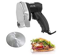 SARO ED 100 - Affettatrice per kebab elettrica, con diametro da 100 mm, 2 lame (liscia e dentata), spessore di taglio da 0 a 8 mm, cavo da 2,85 m