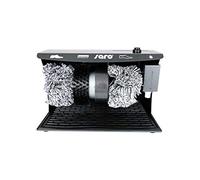 SARO ESP 006 - Lucidascarpe, con 2 spazzole da lucidatura e spazzola per la pulizia, interruttore a pedale, erogatore di lucido per scarpe, di colore grigio antracite