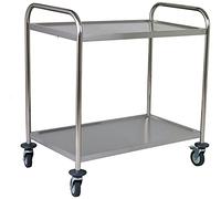 SARO FELIX - Carrello da Trasporto, a 2 ripiani, in acciaio inox, con capacità di carico da 50 kg, da 860 x 540 x 940 mm, per servizi light