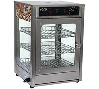 SARO FIONA - Vetrina da banco riscaldata, da 43 l, 350 x 350 x 520 mm (l x P x H), con 3 griglie cromate, illuminazione interna, temperatura regolabile manualmente 30-85 °C, corpo in acciaio inox