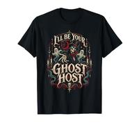 Sarò Il Tuo ospite Fantasma Gothic Skeleton Gentleman Halloween Maglietta