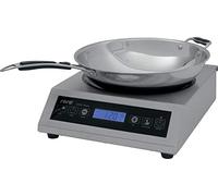 SARO LOUISA - Piano cottura wok a induzione, con wok, 10 livelli di calore, timer, corpo in acciaio inox, temperatura regolabile 60-240 °C, da 3,5 kW