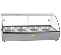 SARO MARIE 6 - Vetrina scaldavivande, da 68 l, con 6 contenitori GN 1/3 GN da 40 mm, in acciaio inox e vetro, temperatura regolabile da +30 a +90 °C, 0,8 kW