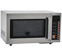 SARO MWO25P - Forno a microonde per la ristorazione, da 25 l, in acciaio inox, con fondo in ceramica, 3 livelli di potenza, 20 programmi, illuminazione interna, da 1000 W e 230 V